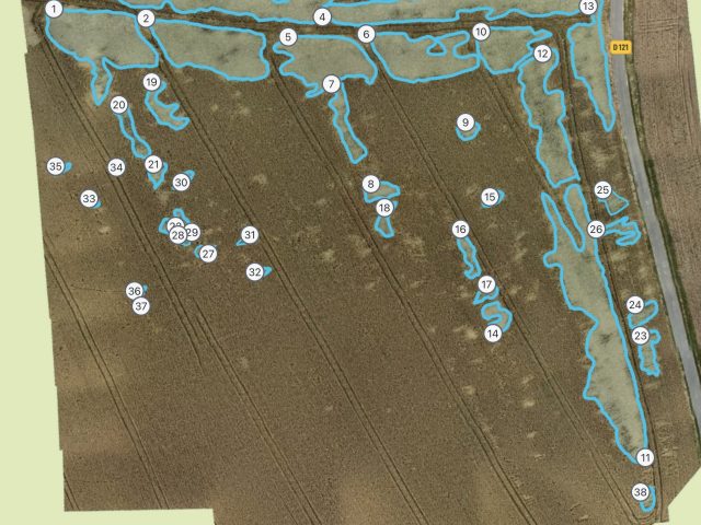 Estimation de surface versée sur parcelle blé